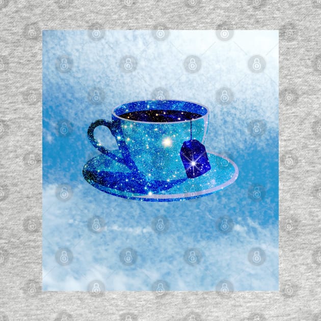 Stars in my tea - blue (bg) by helengarvey